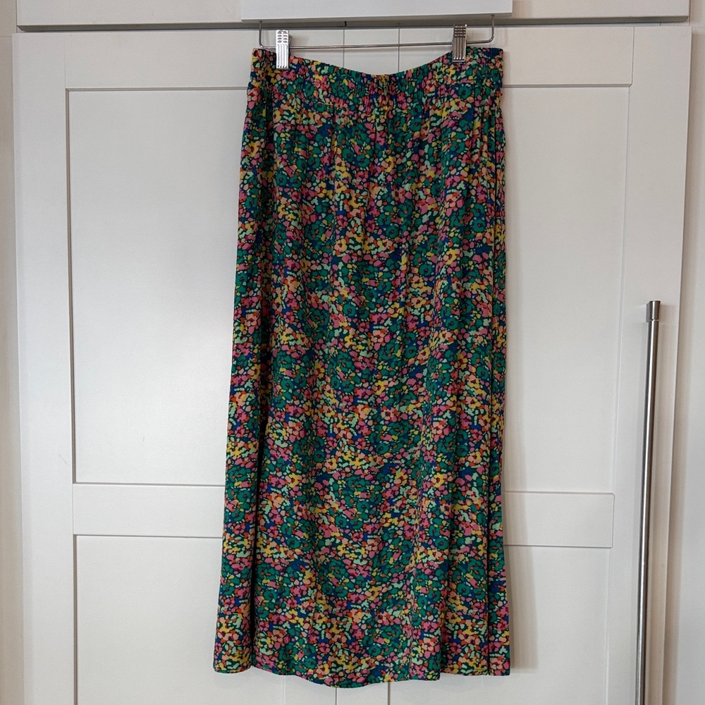 LOFT Floral Maxi Skirt - Green and Pink